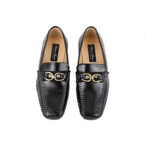 Marco Rossi Mens 8.5 Black Horsebit Loafer Dress Shoes Square Toe NIB MR6